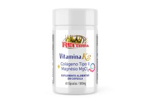 Vitamina k2 + Colageno Tipo II + Magnésio MgCl2 - 60 Cáps. 500mg